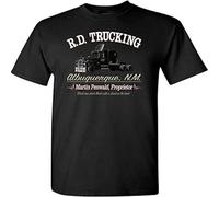 ADAMF WRNNUP Men's R.D. Trucking Convoy T-Shirt Trucker Retro 70s Film Movie Police M Black
