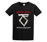 ADAMF WRNNUP Men's Twisted Sister were Not Gonna Take It T-Shirts Black L