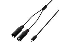Adam Hall Cables 3 STAR Y MM USB-C 0300 - USB-C Y-cable, 2 XLR male to USB-C black, 3m