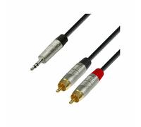 Adamhall Audio Cable REAN 3.5mm Jack Stereo to 2x Cinch Male 6m
