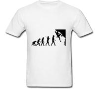 Adamhunter Custom Men The Rock Climbing Evolution Designed T Shirt White L