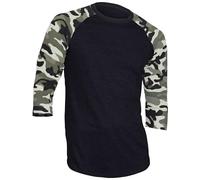 AdamimyClay® Dream USA Men's Casual 3/4 Sleeve Baseball Tshirt Raglan Jersey Shirt [Large]