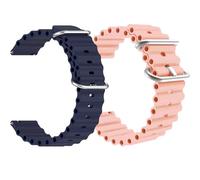 ADAMO 22mm Watch Strap Combo compatible for Phoenix Ultra/Phoenix/Pulse 2/Xtend Pro/Xtend Call and ALL 22mm wristwatch and smartwatches, Blue & Pink, 22 MM, Silicone Ultra Blue & Pink