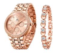 ADAMO Analog Women's Watch (Rose Gold Dial Silver Colored Strap)