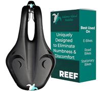 Adamo Island Saddle Reef EBike Seat - Anatomic Relief Bicycle Saddle For Spin Bikes, E-Bikes, & Stationary Bikes With Waterproof Cover - Comfort Bike Seat Reduces Numbness & Discomfort For Men & Women