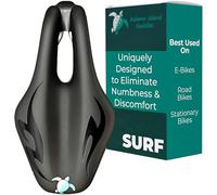 Adamo Island Saddle Surf EBike Seat - Narrow Anatomic Relief Bicycle Saddle for Spin Bikes, E-Bikes, & Stationary Bikes with Waterproof Cover - Comfort Bike Seat Reduces Numbness for Men & Women