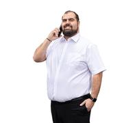 ADAMO Long Sleeve Mens Business Shirt Comfort Fit in White up to Oversize 10XL