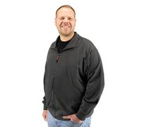 ADAMO Men's oversized sweat jacket from 2XL-14XL with zip, Size:4XL, Colour:Anthra Mottled