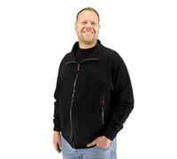 ADAMO Men's oversized sweat jacket from 2XL-14XL with zip, Size:7XL, Colour:Black