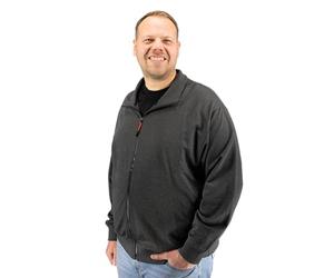 ADAMO Men's oversized sweat jacket from 2XL-14XL with zip, Size:9XL, Colour:Anthra Mottled