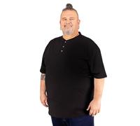 ADAMO Men's Serafino T-Shirt with Button Tape Regular FIT in oversizes up to 10XL Black