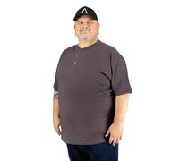 ADAMO Men's Serafino T-Shirt with Button Tape Regular FIT in oversizes up to 10XL Grey