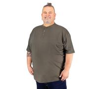 ADAMO Men's Serafino T-Shirt with Button Tape Regular FIT in oversizes up to 10XL Oliv