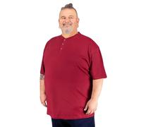 ADAMO Men's Serafino T-Shirt with Button Tape Regular FIT in oversizes up to 10XL Wine Red