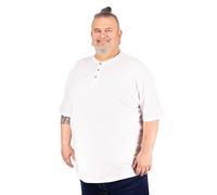 ADAMO Men's Serafino T-shirt with button tape REGULAR FIT Serie Silas in oversizes up to 10XL White