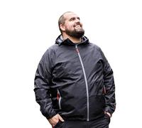 ADAMO rain jacket for men in plus sizes up to 14XL, Size:5XL, Colour:Black