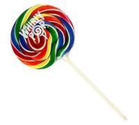 ADAMS & BROOKS WHIRLY POP RAINBOW LOLLIPOP 42G EACH - NOVELTY AMERICAN CANDY - 12 LOLLIPOPS