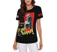 Adams Canadian Rock Singer Bryan Women's Shirt - Vintage Washed Rock Band Tee - Casual Comfort Short Sleeve Top for Music Fans Gift X-Large