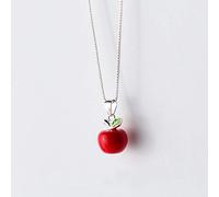 Adam's Even's Garden Of Eden Fruit Red Apple Pendant Necklace Fine Jewelry Gift For Girls Women