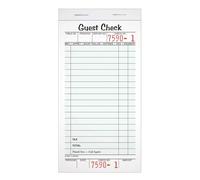 Adams Guest Check Pads, Single Part, Perforated Guest Receipt, 8.6 x 17.2 cm, 50 Sheets per Pad, 10 Pack (525SW)