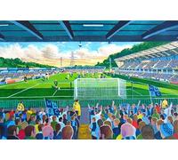 Adams Park Stadium Art Print, Wycombe Wanderers FC, A4 Size, 29.7 x 21 cm, Premium Giclée Print on 260gsm Paper