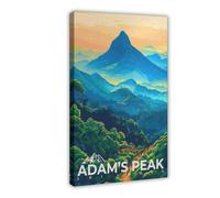 Adams Peak Sri Lanka Travel Poster Canvas Poster Wall Art Decor Print Picture Paintings for Living Room Bedroom Decoration 20x30inch(50x75cm)