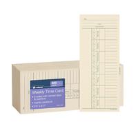 Adams Time Cards, Weekly, 2-Sided, Overtime Format, 3-3/8" x 8-1/4", Manila, Green/Red Print, 200-Count (9660-200)