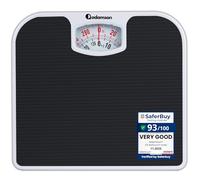 Adamson A21 Analog Scales for Body Weight - Up to 300 LB - New Version - Anti-Skid Rubber Surface - Large Numbers - Analog Bathroom Scale - Affordable - Durable with 20-Year Assurance - Black