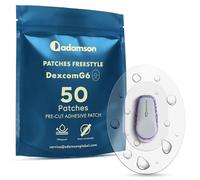 Adamson Dexcom G6 Patches Waterproof - 50 Transparent Adhesive Patches - CGM Covers No Glue on Sensor - Strong Hold - Hypoallergenic & Sweatproof