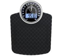 Adamson Hybrid 2-in-1 Analog & Digital Weighing Scale for Body Weight up to 180kg + Thick Tempered Glass + Extra Large Display + Easy to Read Digital Bathroom Scale + New Version - Black Diamond