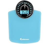 Adamson Hybrid 2-in-1 Analog & Digital Weighing Scale for Body Weight up to 180kg + Thick Tempered Glass + Extra Large Display + Easy to Read Digital Bathroom Scale + New Version - Light Blue
