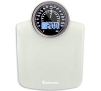 Adamson Hybrid 2-in-1 Analog & Digital Weighing Scale for Body Weight up to 400lbs + Thick Tempered Glass + Extra Large Display + Easy to Read Digital Bathroom Scale + New Version - White