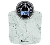 Adamson Hybrid 2-in-1 Analog & Digital Weighing Scale for Body Weight up to 400lbs - Thick Tempered Glass - Extra Large Display - Easy to Read Digital Bathroom Scale - New Version - Marble White