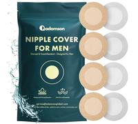 Adamson - Nipple Covers for Men - 100Pcs (50 Pairs) - Mens Nipple Cover Hider for Running, Fitness, Undershirt - Anti-Chafing, Sweat-Proof, No Show - 25 Beige - 25 White