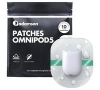 Adamson Omnipod 5 Overpatches - 10 Waterproof Omnipod 5 Adhesive Patches, Sweatproof & Skin-Friendly, No Glue on Center, Easy to Apply & Remove, Secure Hold for Active Lifestyles - Transparent
