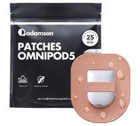 Adamson Omnipod 5 Overpatches - 25 Waterproof Omnipod 5 Adhesive Patches, Sweatproof & Skin-Friendly, No Glue on Center, Easy to Apply & Remove, Secure Hold for Active Lifestyles - Beige