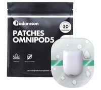 Adamson Omnipod 5 Overpatches - 30 Waterproof Omnipod 5 Adhesive Patches, Sweatproof & Skin-Friendly, No Glue on Center, Easy to Apply & Remove, Secure Hold for Active Lifestyles - Transparent