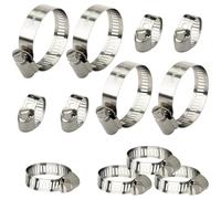 Adamyee 12 PCS Hose Clips Set,Large Jubilee Clips Assorted,Hose Clamps 304 Stainless Steel for Hose Pipe Tube 10-16 mm 16-25mm 21-44mm