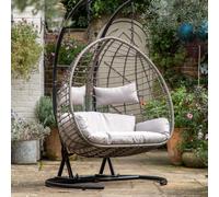 Adanero Double Rattan Hanging Chair - Grey