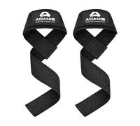 Adanis Weight Lifting Straps for Gym and Heavy Lifts, 18 Inch Extra Long Wrist Support Straps for Deadlifts, Rows and Pull Ups, Breathable Sweat Wicking Fabric for Strength Training, Black