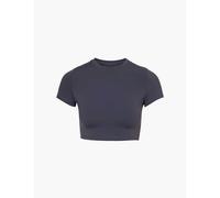 Adanola Womens Midnight Blue Ultimate Cropped Stretch-woven T-shirt M