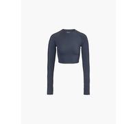 Adanola Womens Midnight Blue Ultimate Cropped Stretch-woven Top Xl