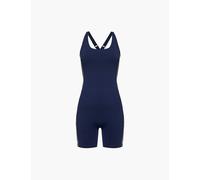 Adanola Womens Vy Blue/off White Ultimate Micro Contrast-pipe Stretch-jersey Unitard Xl
