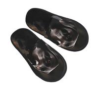 AdaNti Black Labrador Furry Slippers for Men Women Fuzzy Memory Foam Slippers Warm Comfy Slip-on Bedroom Shoes Winter House Shoes for Indoor Outdoor, Black, One Size