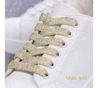 ADAOQIN Colorful Sparkling Flat Shoelaces for Athletic Running Sneakers Shoes Boot Strings Glitter Shoe Laces 1CM Width 1Pair