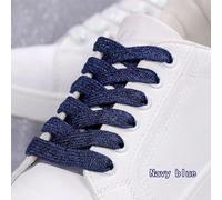 ADAOQIN Colorful Sparkling Flat Shoelaces for Athletic Running Sneakers Shoes Boot Strings Glitter Shoe Laces 1CM Width 1Pair