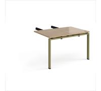 Adapt add on unit double return desk 800mm x 1200mm - green frame, kendal oak top