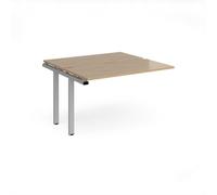 Adapt add on unit single 1200mm x 1200mm - silver frame, kendal oak top