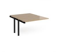 Adapt add on unit single 1200mm x 1600mm - black frame, kendal oak top