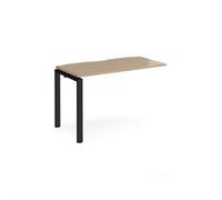 Adapt add on unit single 1200mm x 600mm - black frame, kendal oak top